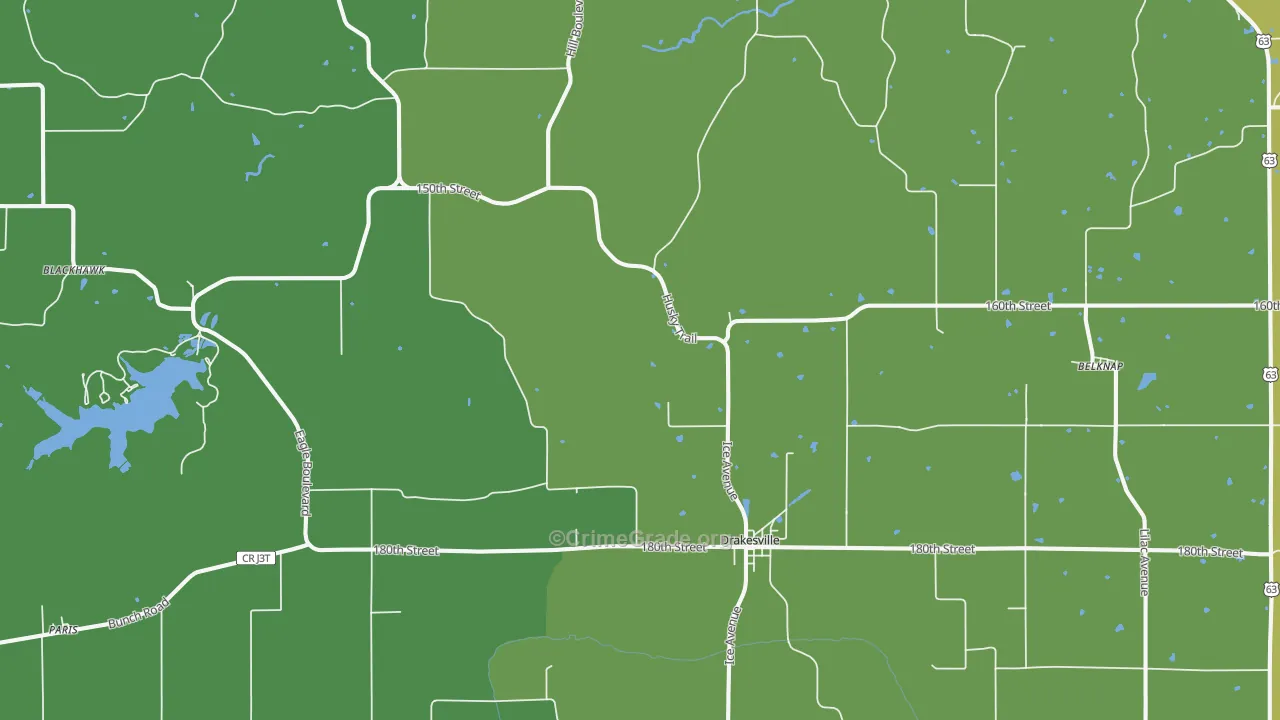 Drakesville, IA Map of Vandalism Rates