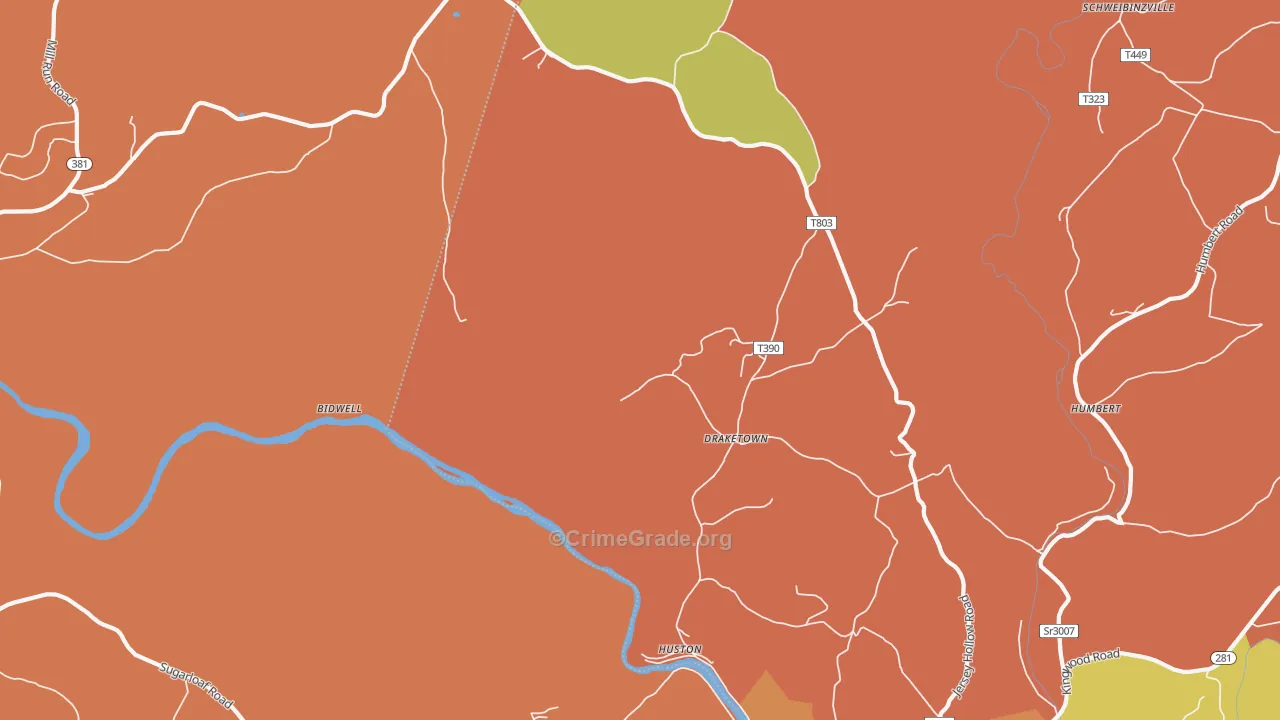 Draketown, PA Map of Vandalism Rates