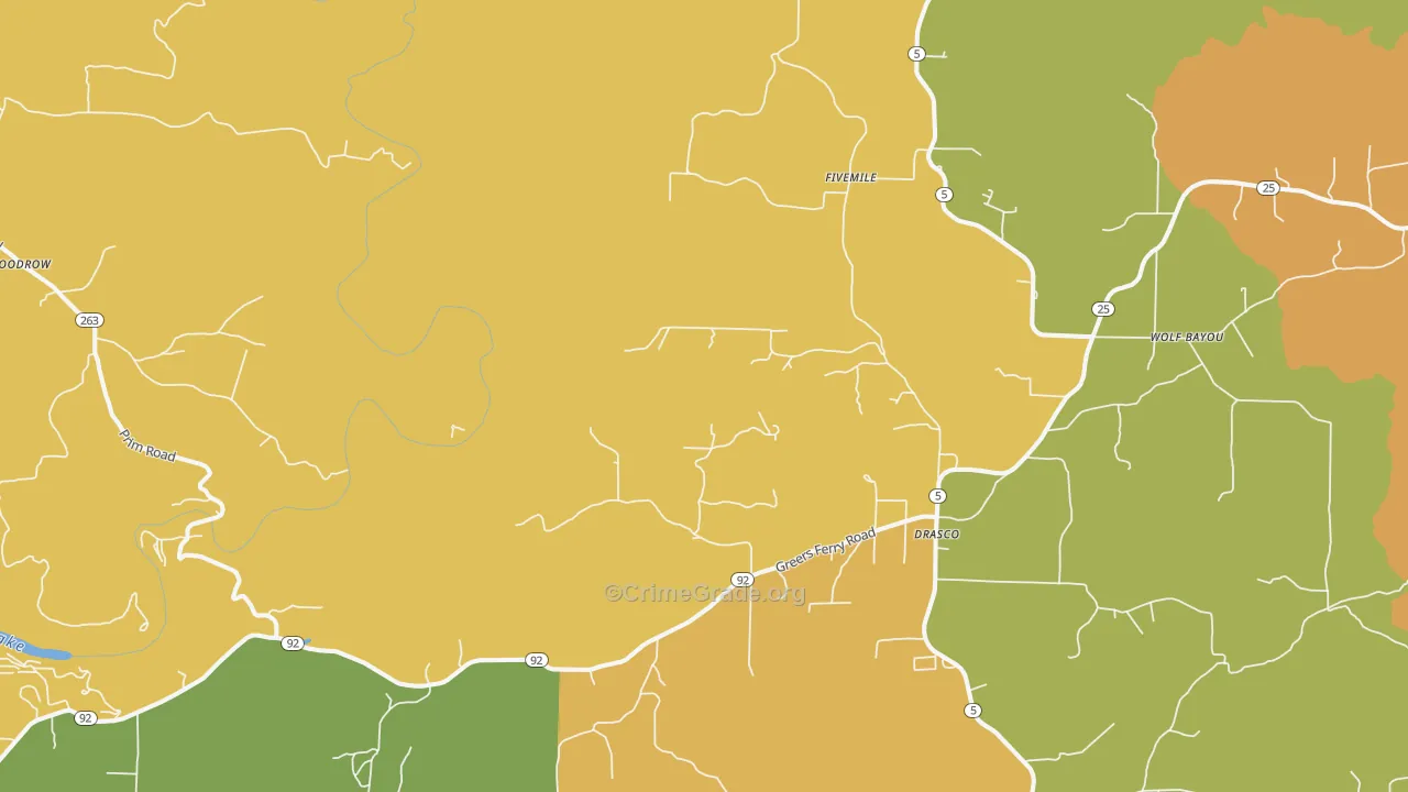 Drasco, AR Map of Vandalism Rates