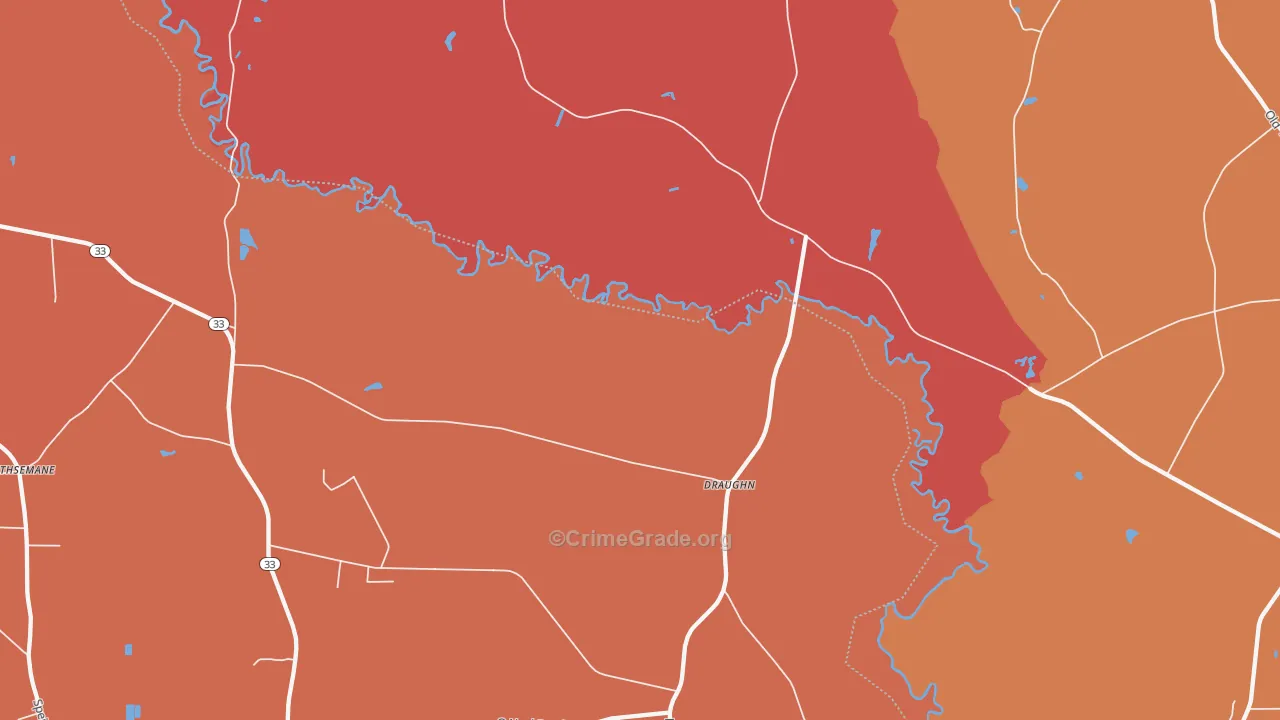 Draughn, NC Map of Vandalism Rates