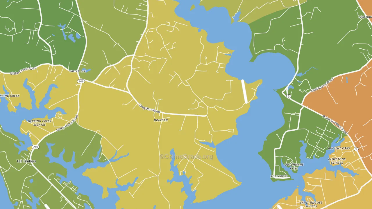 Drayden, MD Map of Vandalism Rates