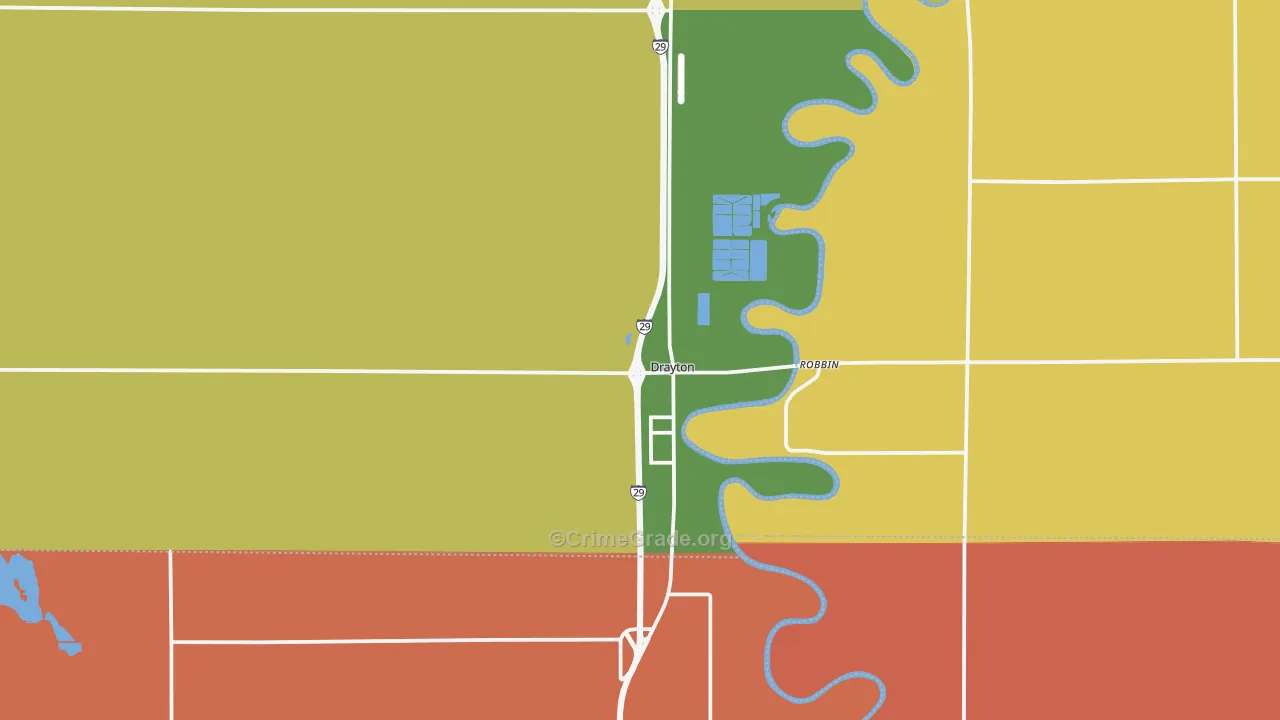 Drayton, ND Map of Vandalism Rates