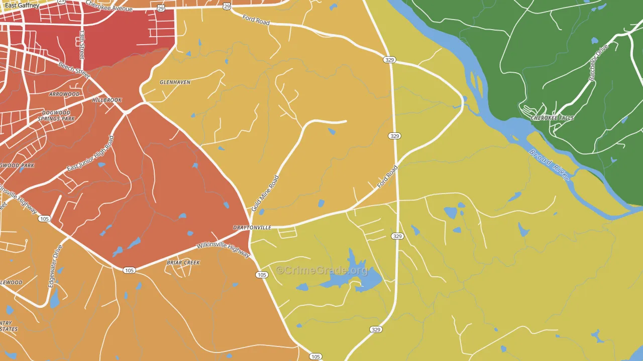 Draytonville, SC Map of Vandalism Rates