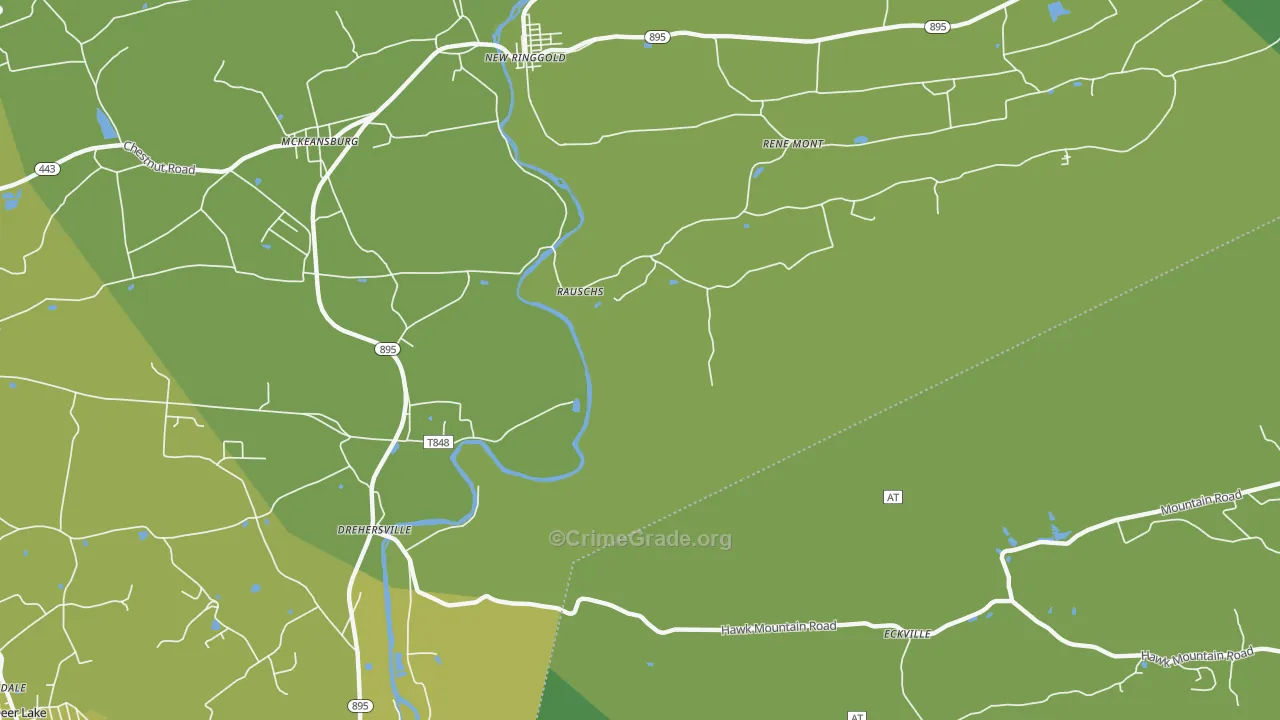 Drehersville, PA Map of Vandalism Rates