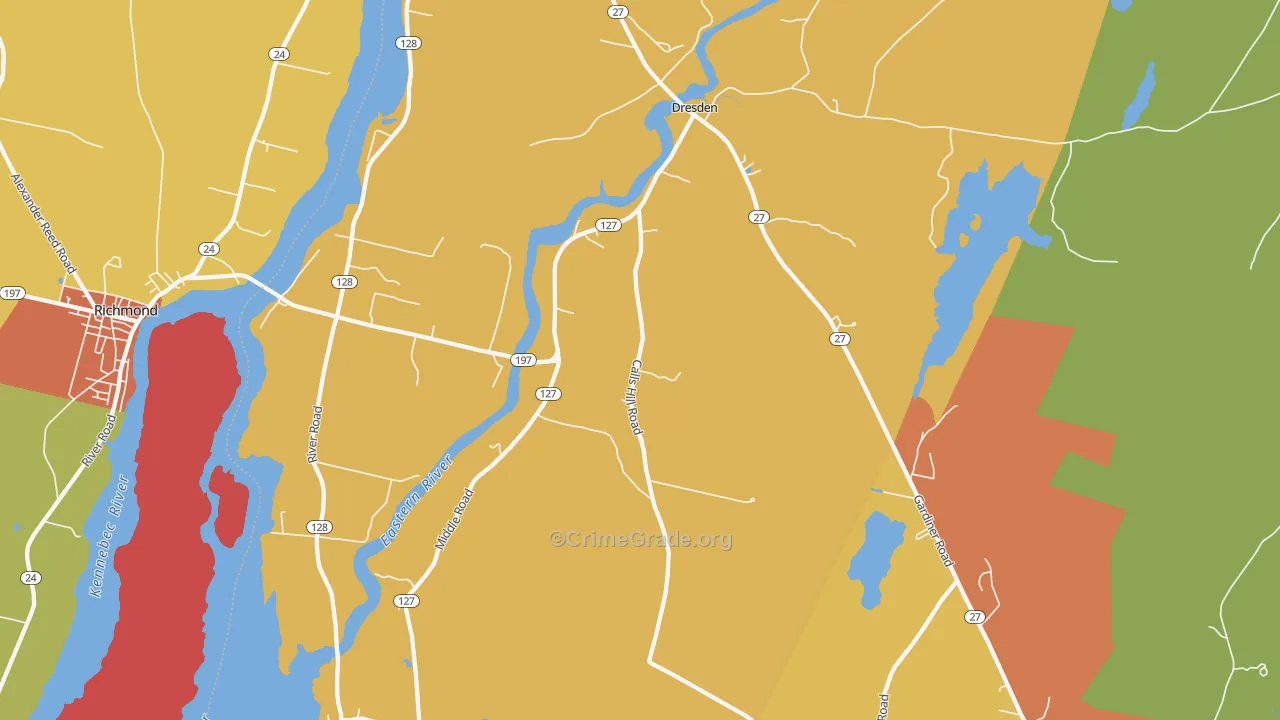 Dresden, ME Map of Vandalism Rates