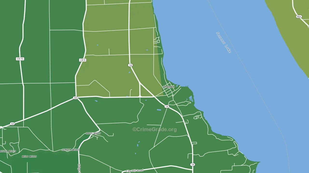 Dresden, NY Map of Vandalism Rates