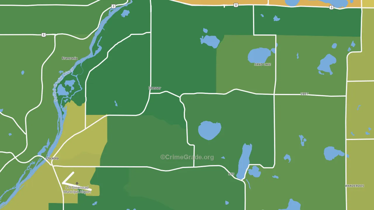 Dresser, WI Map of Vandalism Rates