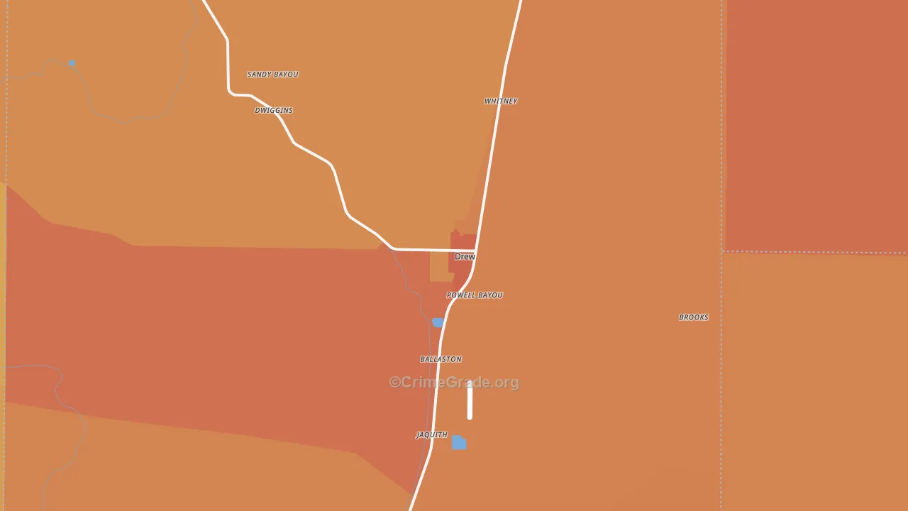 Drew, MS Map of Vandalism Rates