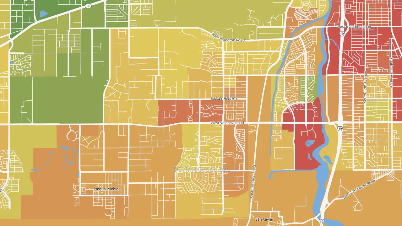 Drexel Heights, AZ Map of Vandalism Rates