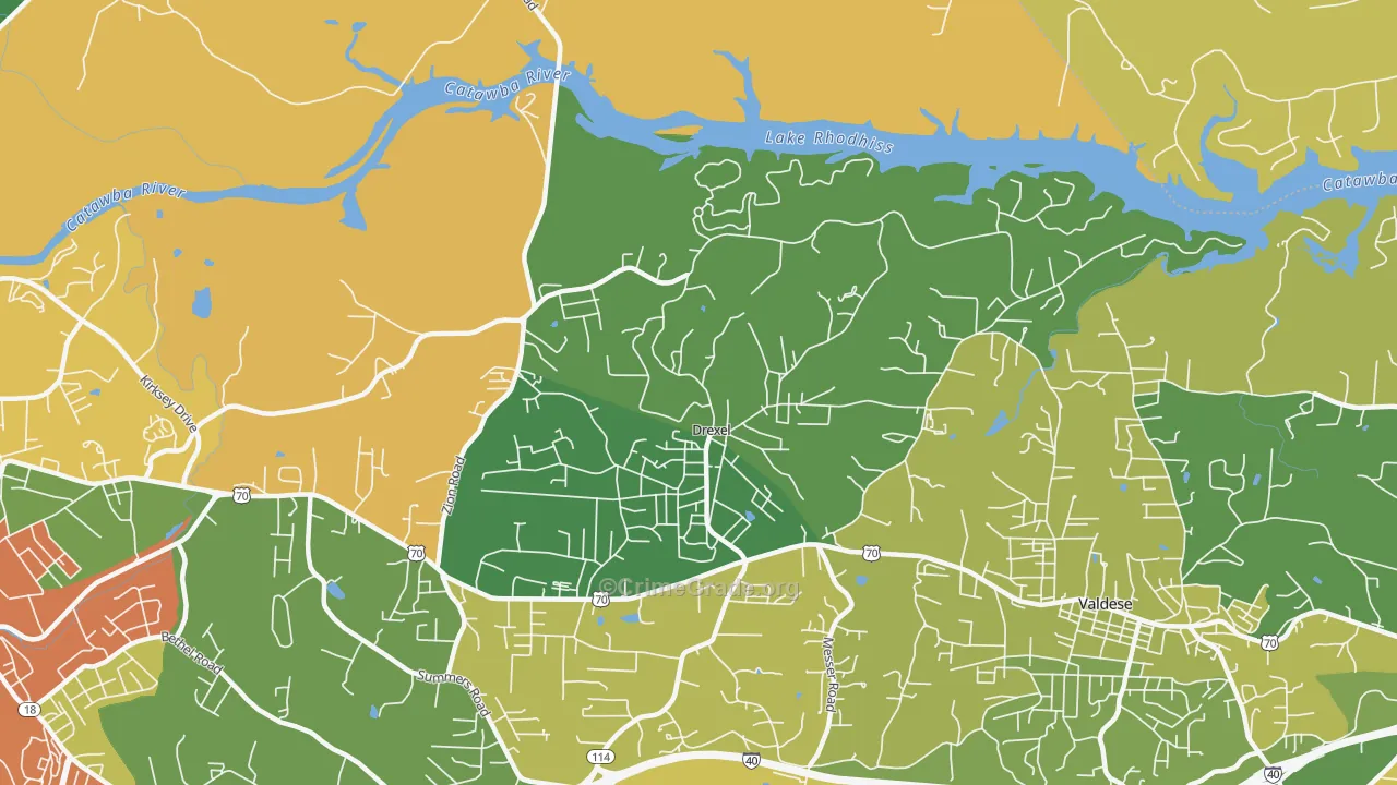 Drexel, NC Map of Vandalism Rates