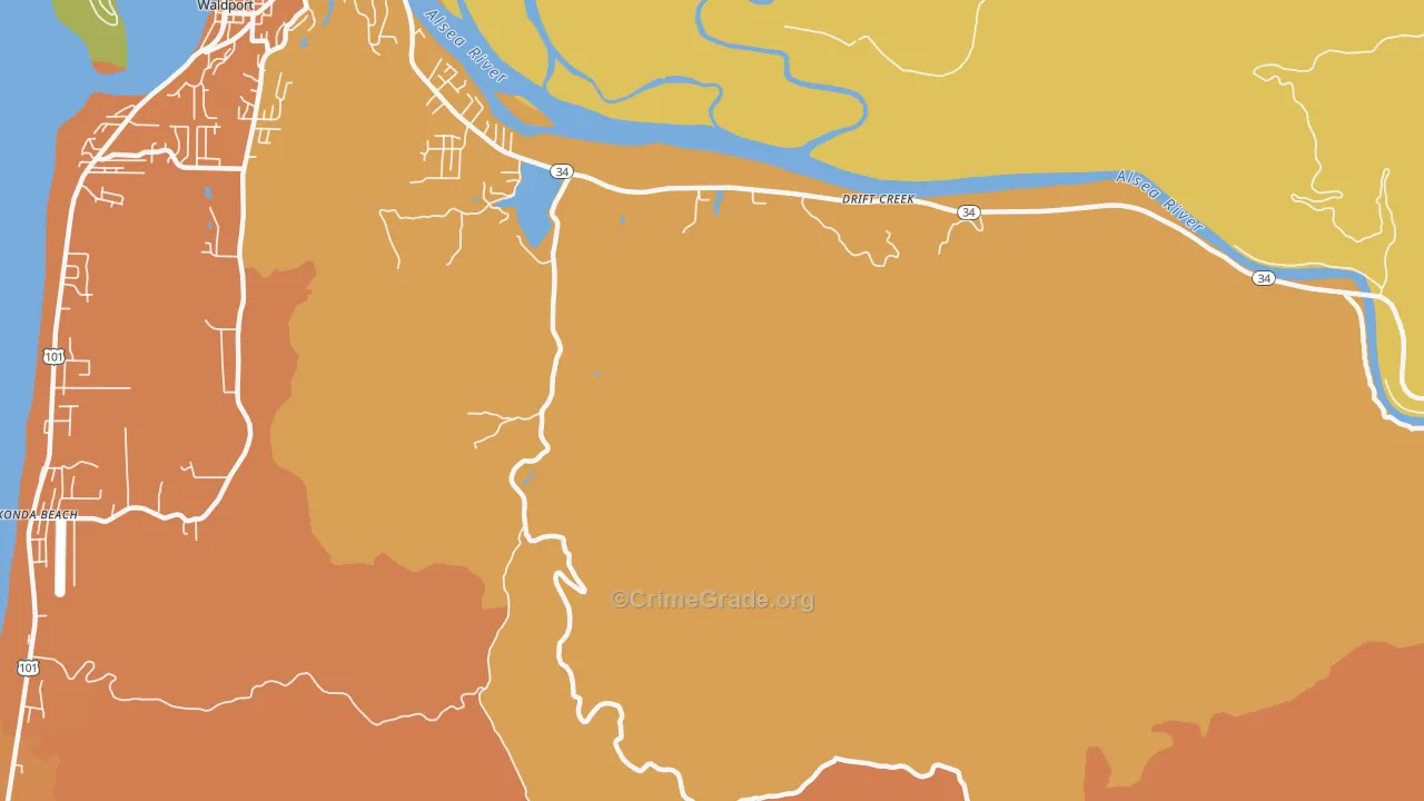 Drift Creek, OR Map of Vandalism Rates