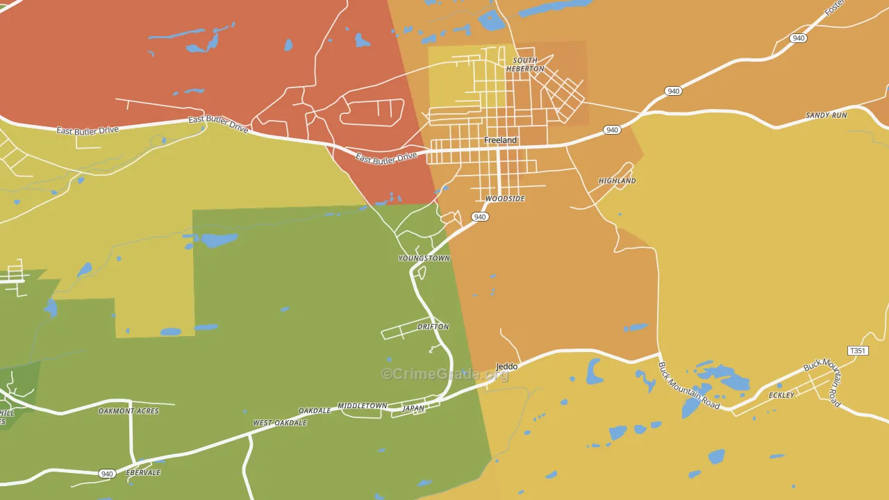 Drifton, PA Map of Vandalism Rates