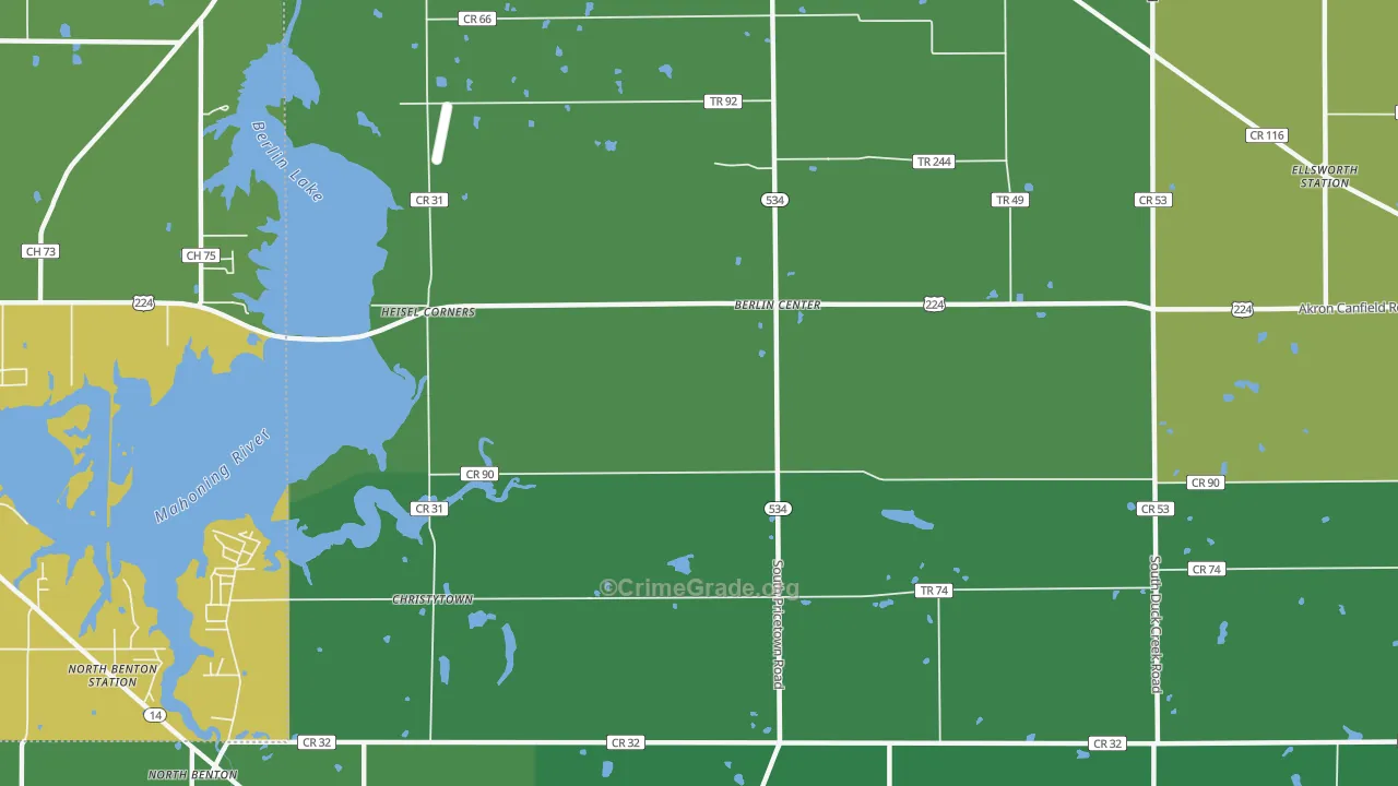 Driftwood, OH Map of Vandalism Rates