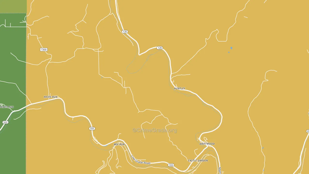 Driftwood, PA Map of Vandalism Rates
