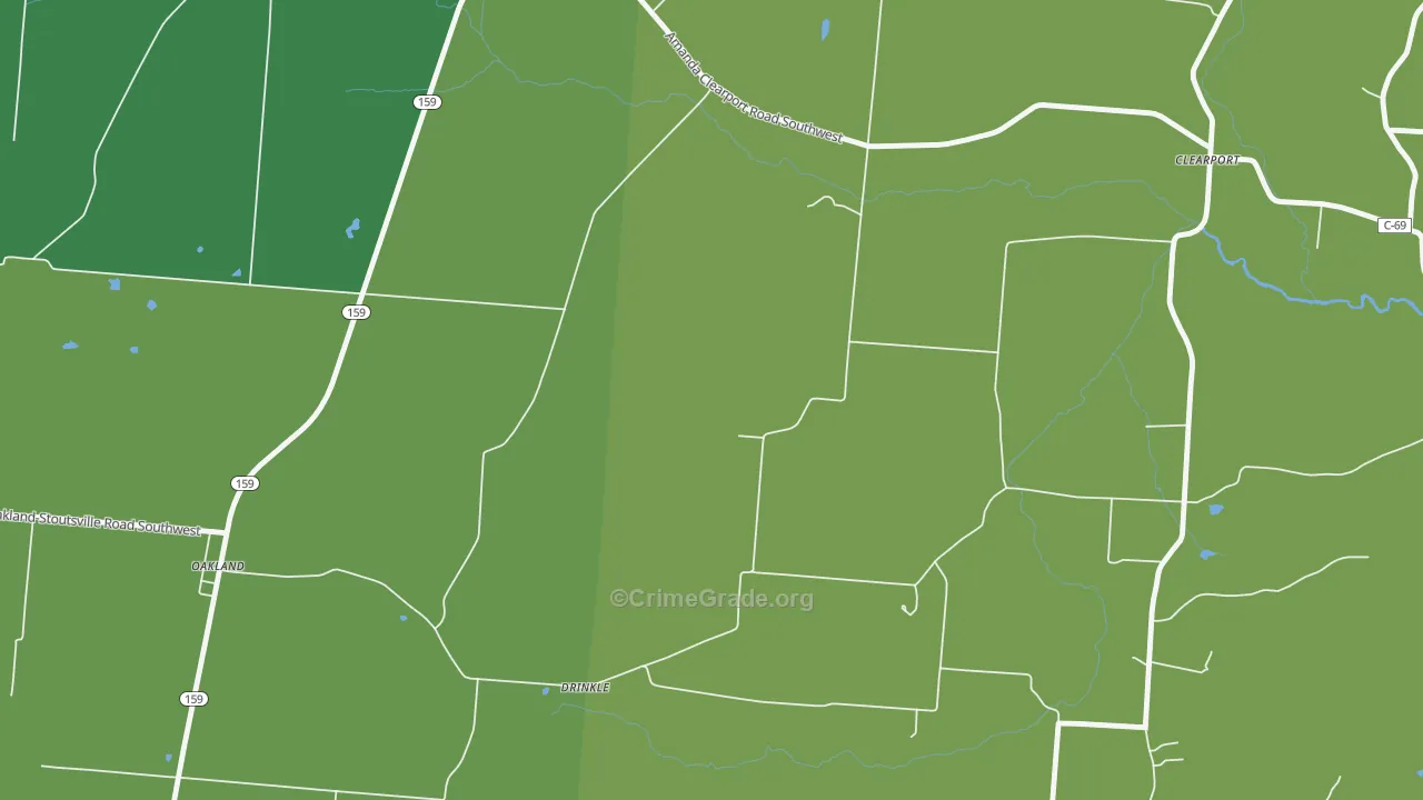 Drinkle, OH Map of Vandalism Rates