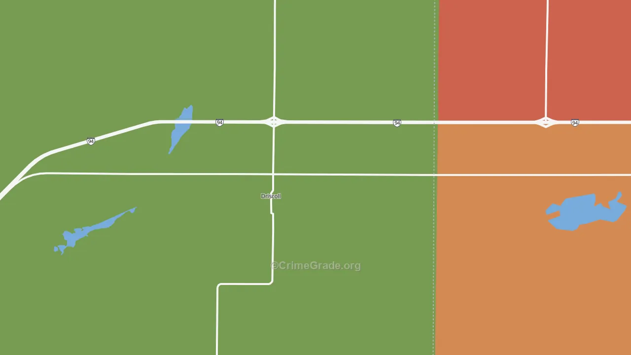 Driscoll, ND Map of Vandalism Rates