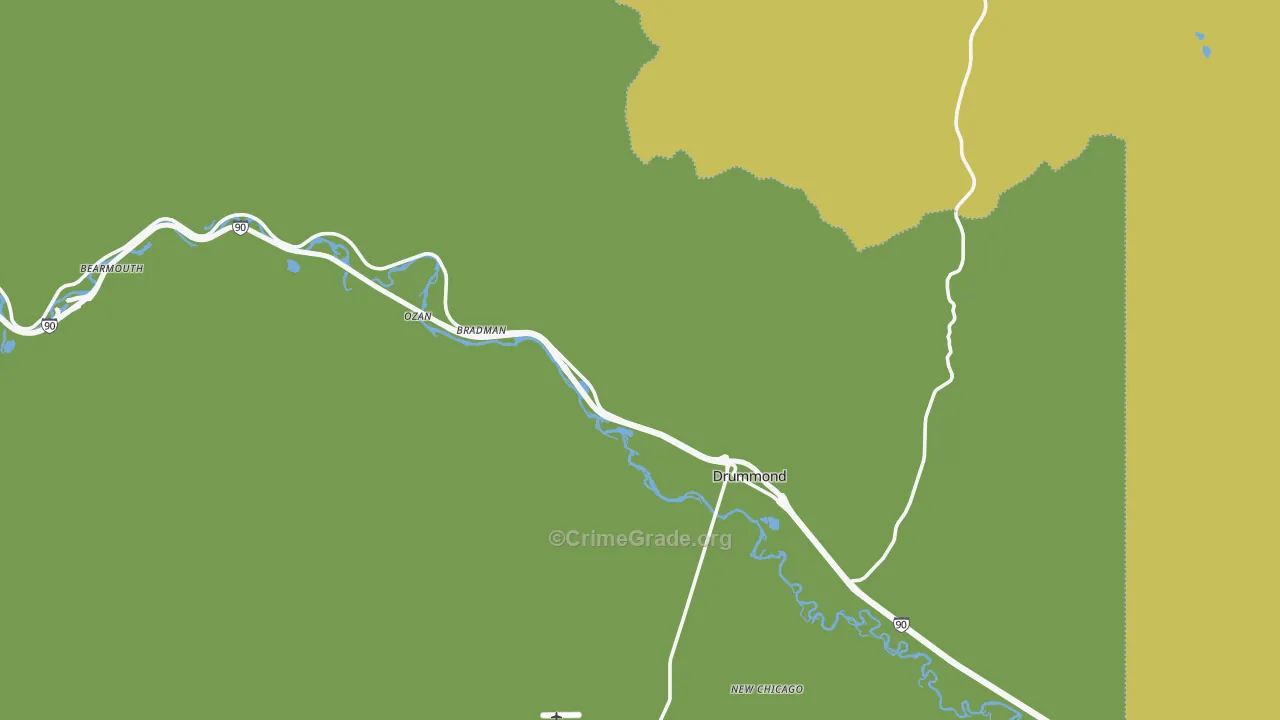 Drummond, MT Map of Vandalism Rates