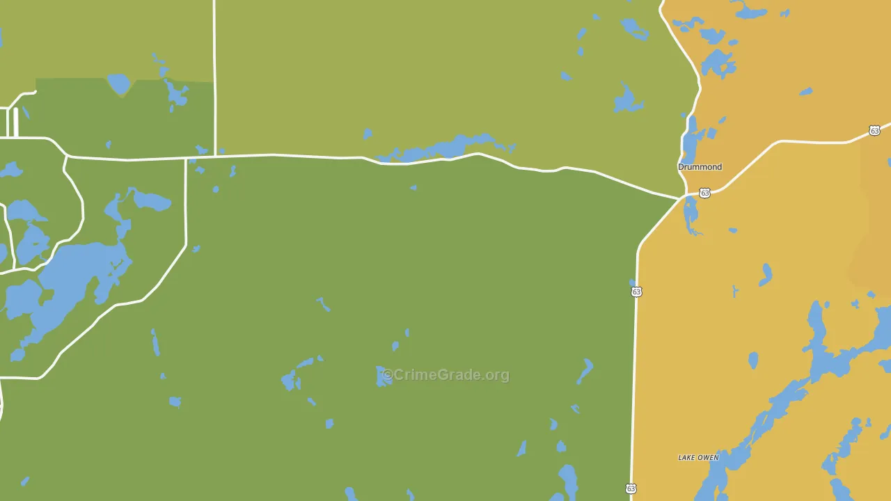 Drummond, WI Map of Vandalism Rates