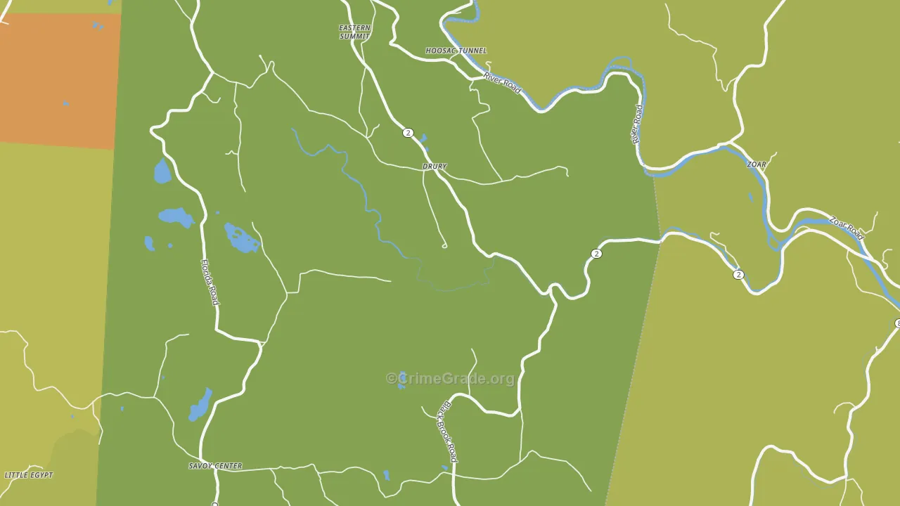 Drury, MA Map of Vandalism Rates