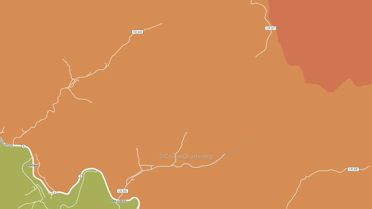 Dry Creek, WV Map of Vandalism Rates