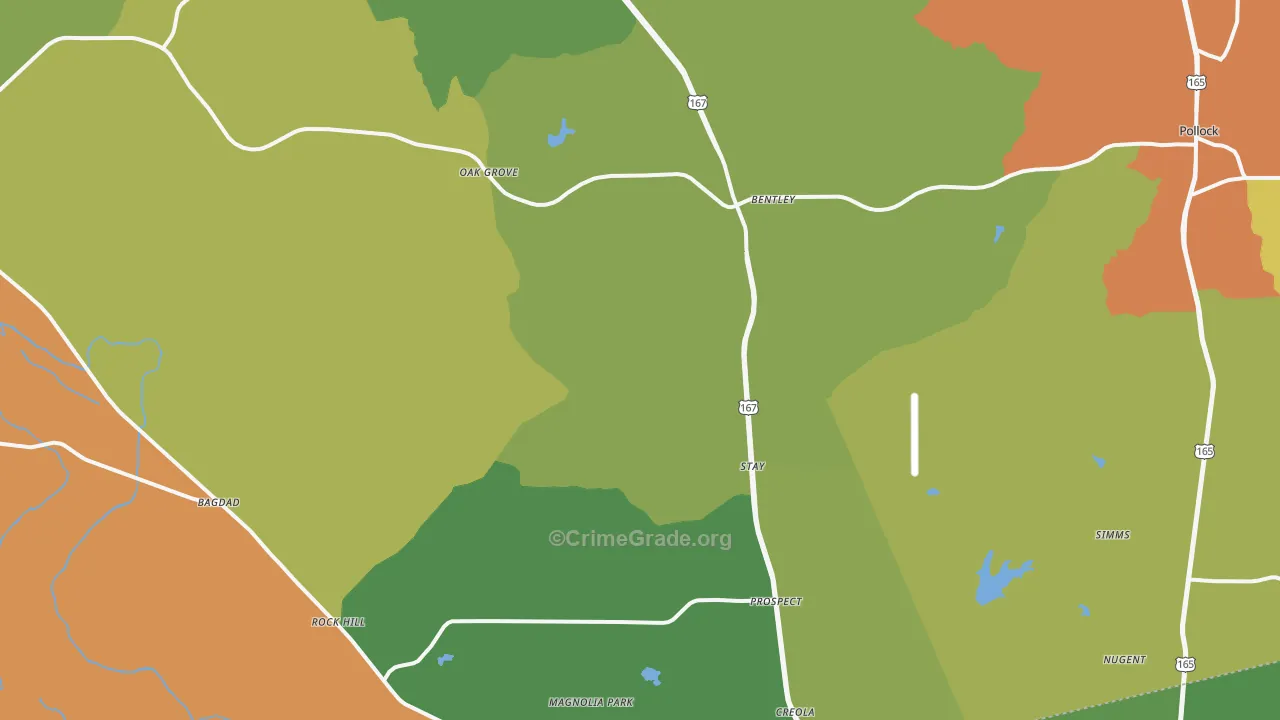 Dry Prong, LA Map of Vandalism Rates