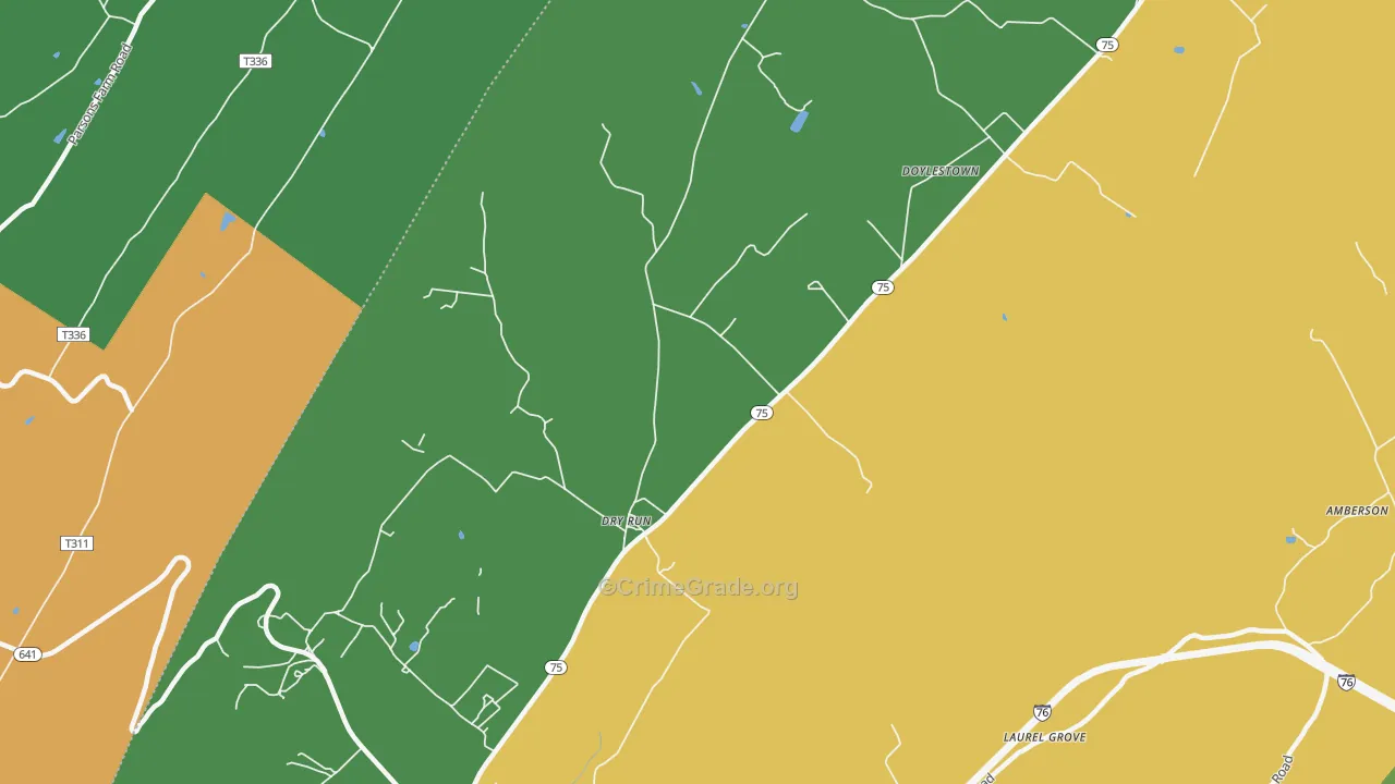 Dry Run, PA Map of Vandalism Rates
