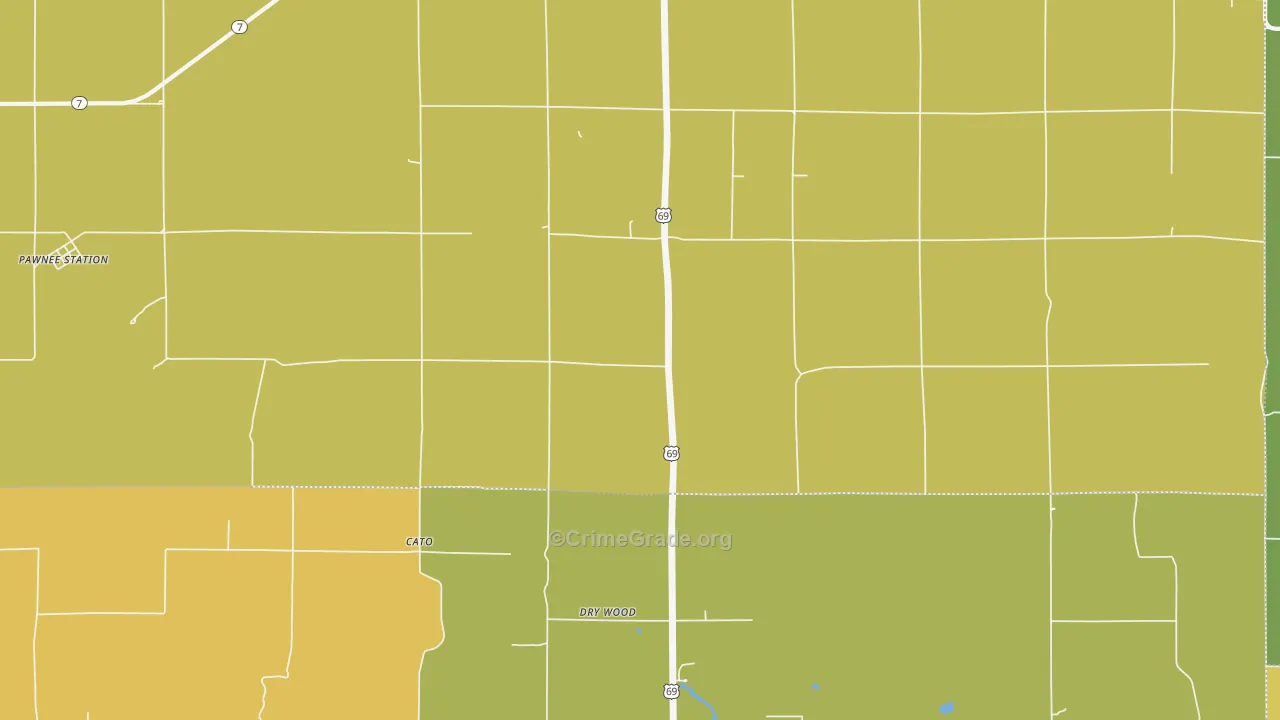 Dry Wood, KS Map of Vandalism Rates