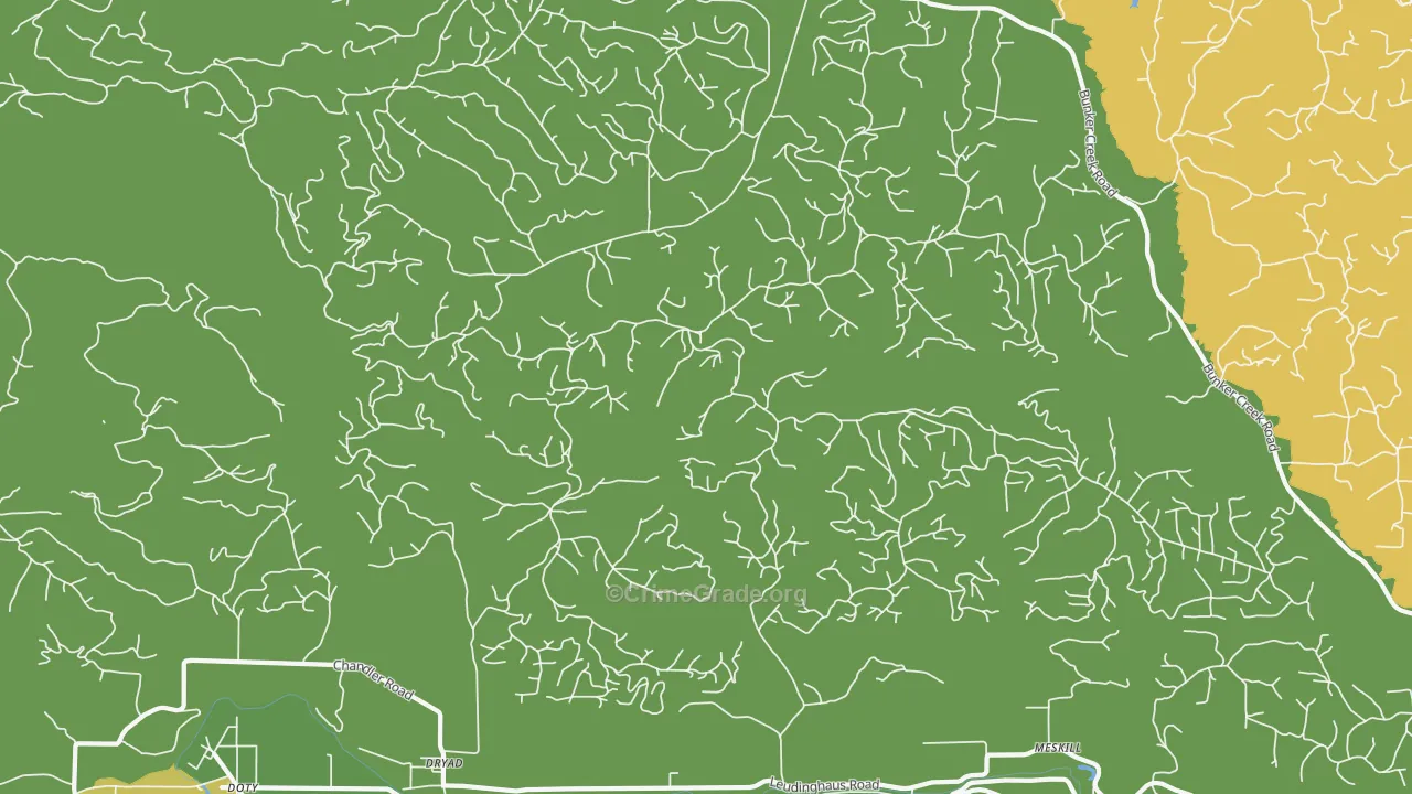 Dryad, WA Map of Vandalism Rates