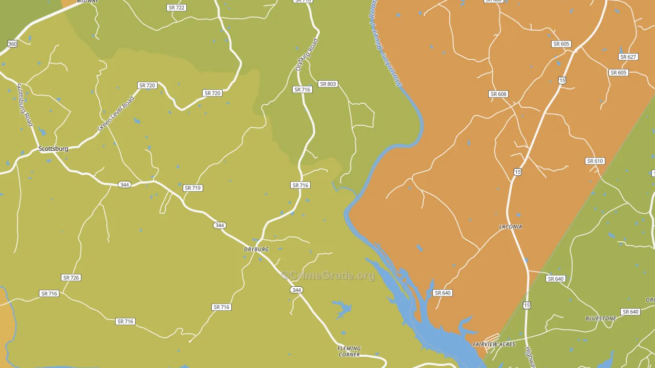 Dryburg, VA Map of Vandalism Rates