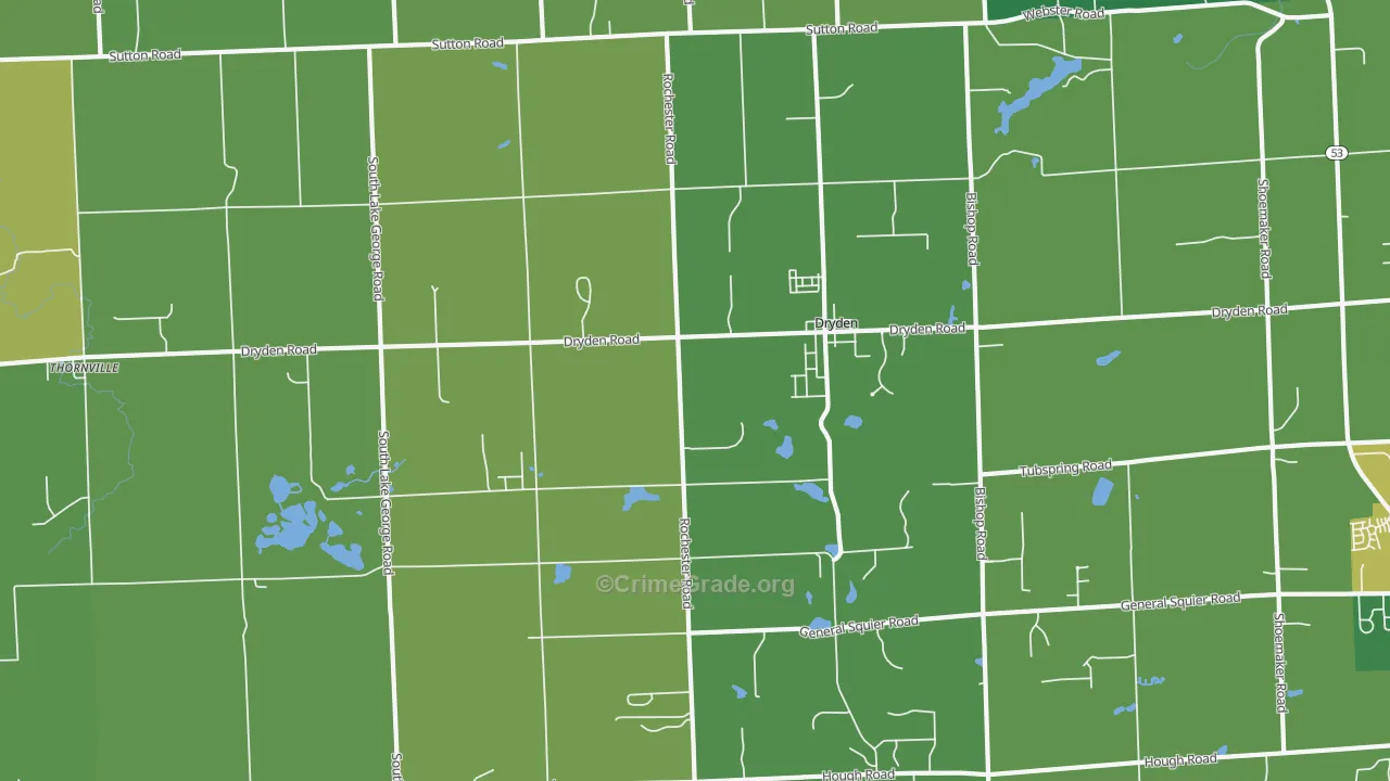 Dryden, MI Map of Vandalism Rates
