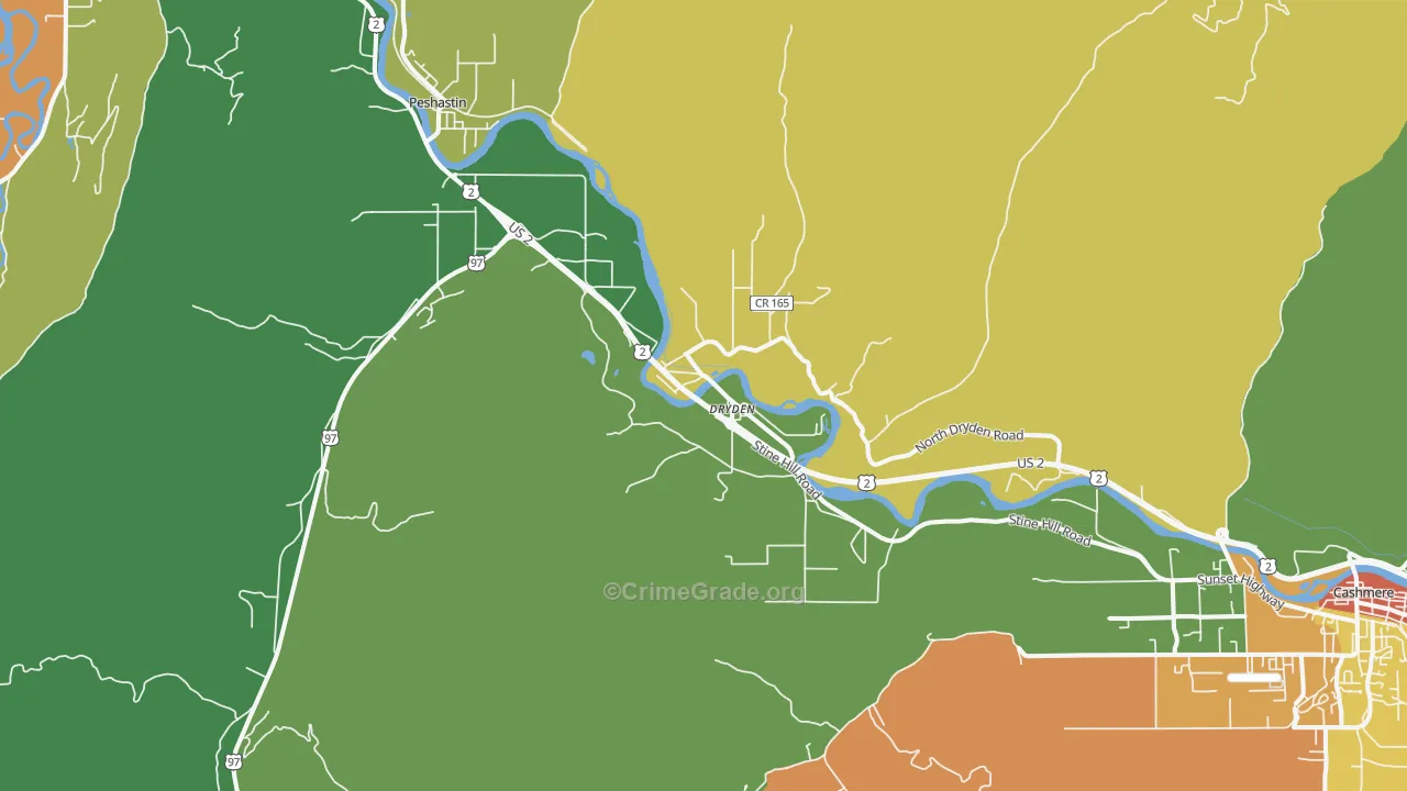 Dryden, WA Map of Vandalism Rates