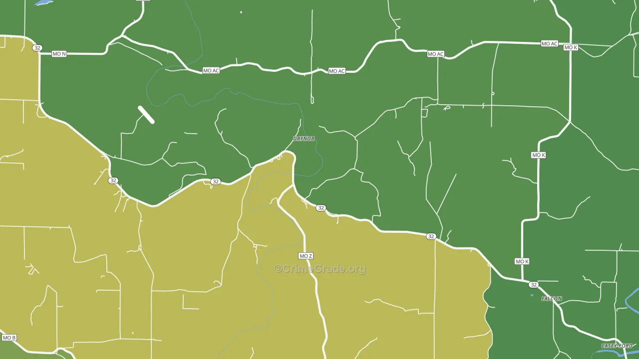 Drynob, MO Map of Vandalism Rates