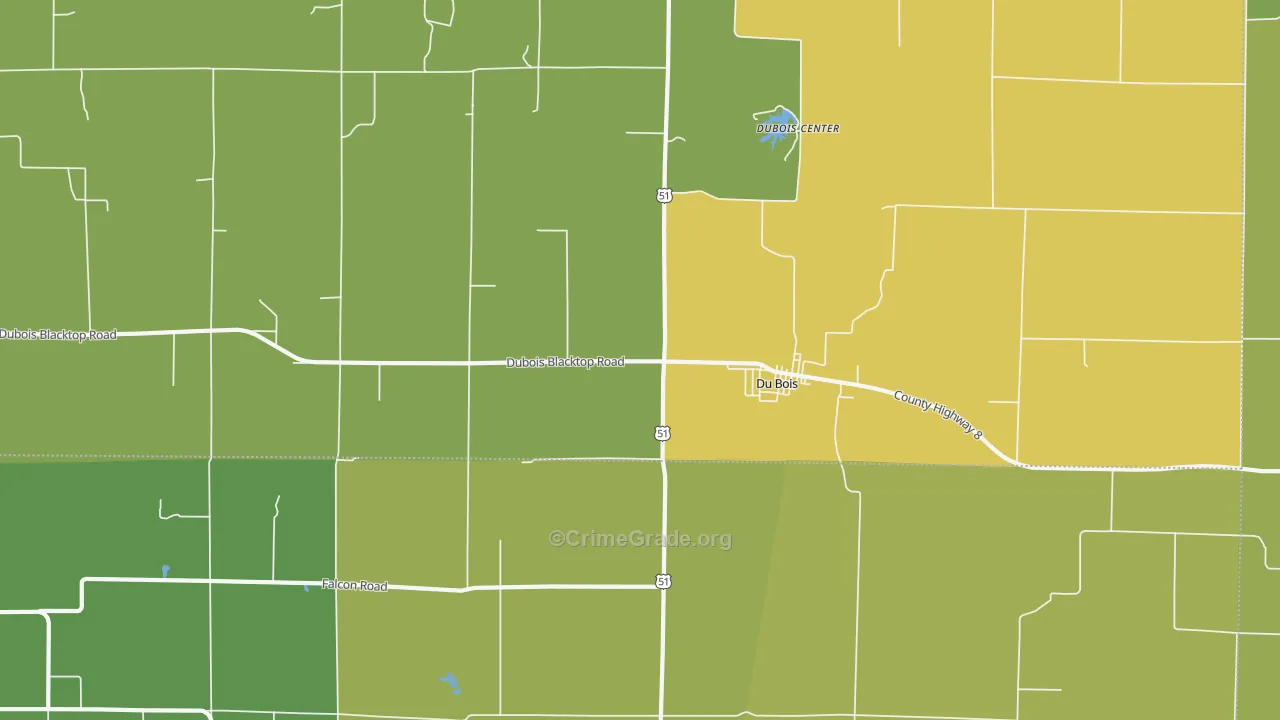 Du Bois, IL Map of Vandalism Rates