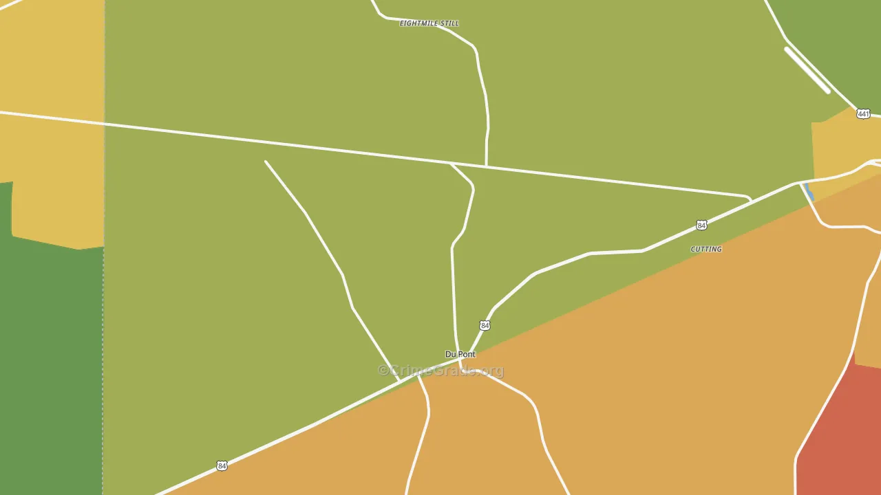 Du Pont, GA Map of Vandalism Rates