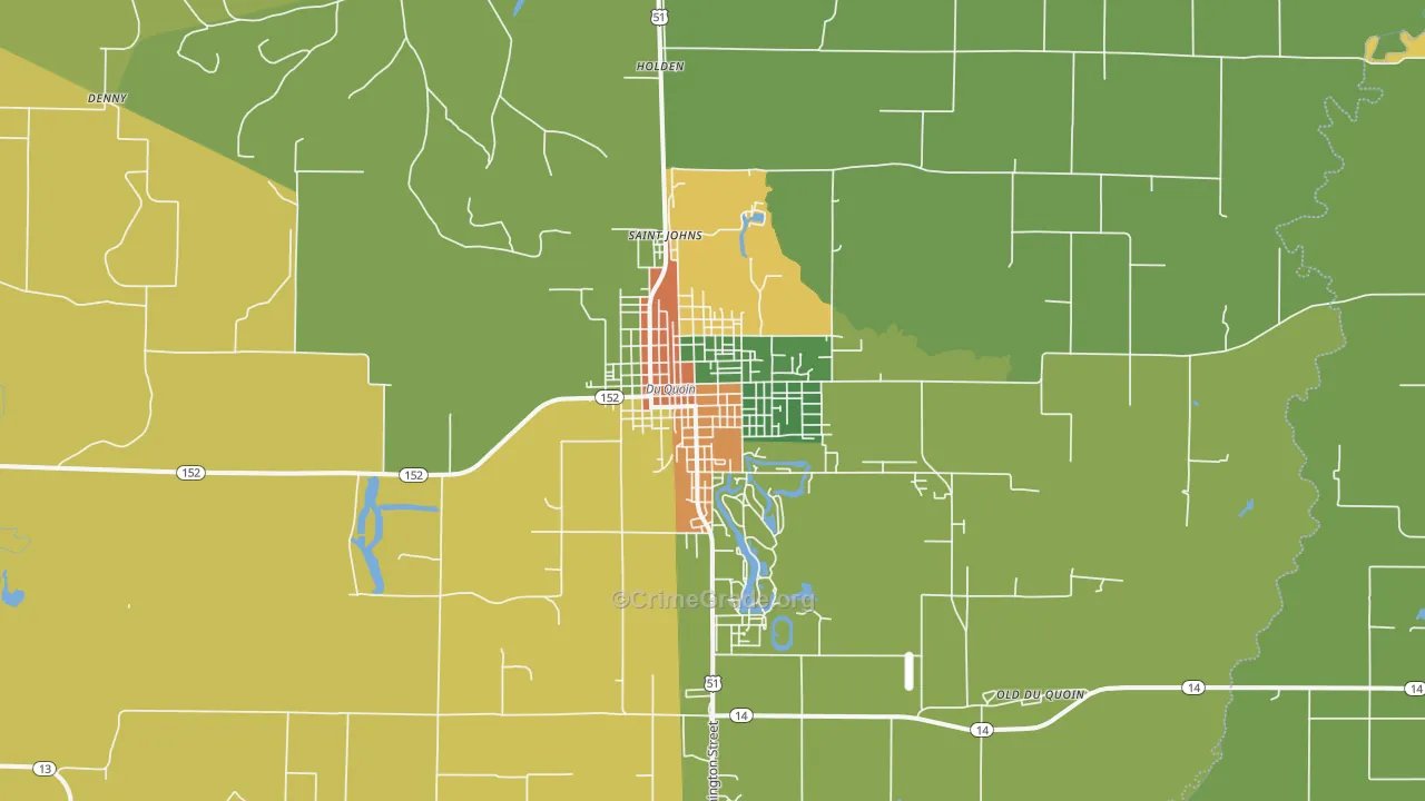Du Quoin, IL Map of Vandalism Rates