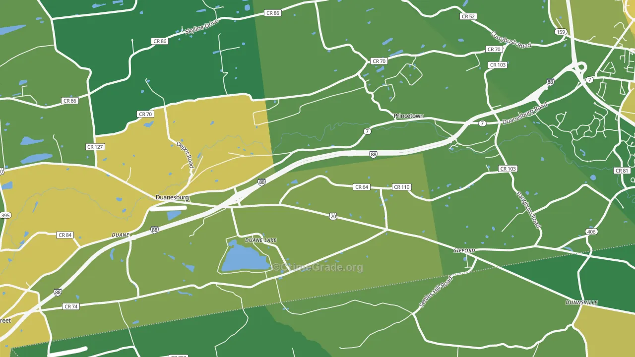 Duanesburg, NY Map of Vandalism Rates