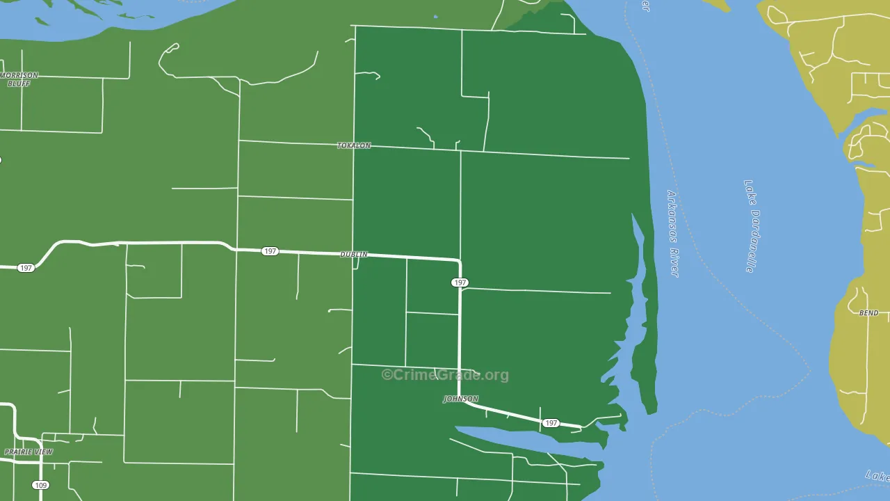 Dublin, AR Map of Vandalism Rates