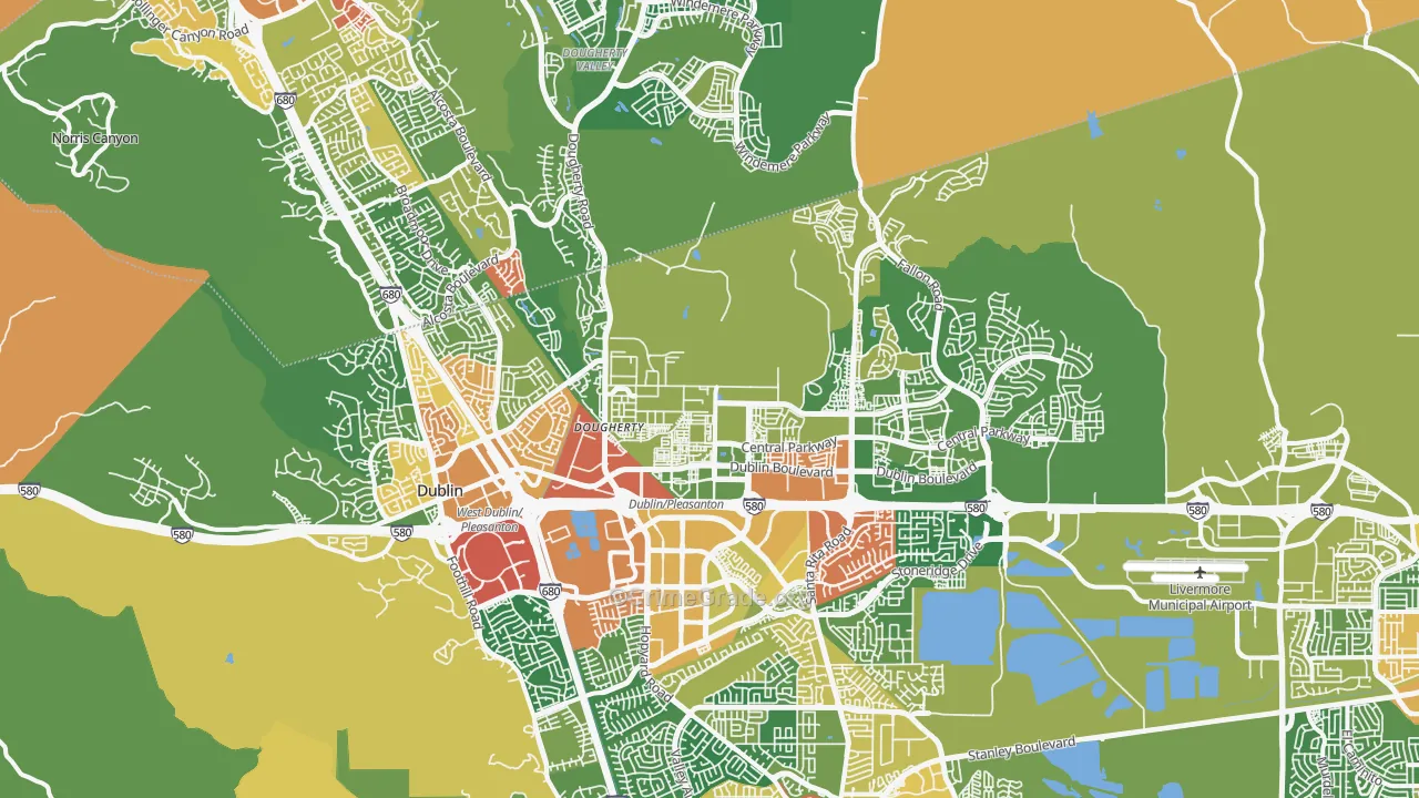 Dublin, CA Map of Vandalism Rates