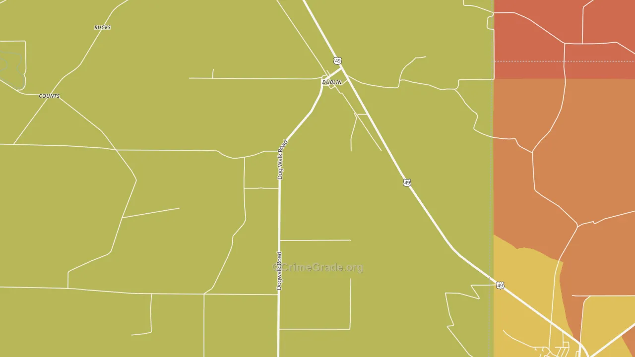 Dublin, MS Map of Vandalism Rates
