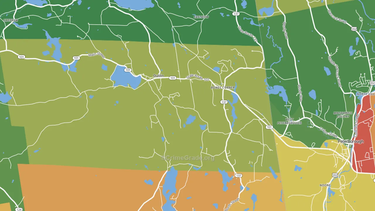 Dublin, NH Map of Vandalism Rates