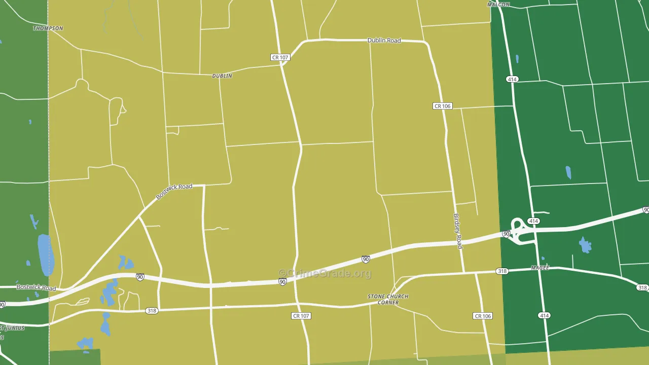 Dublin, NY Map of Vandalism Rates