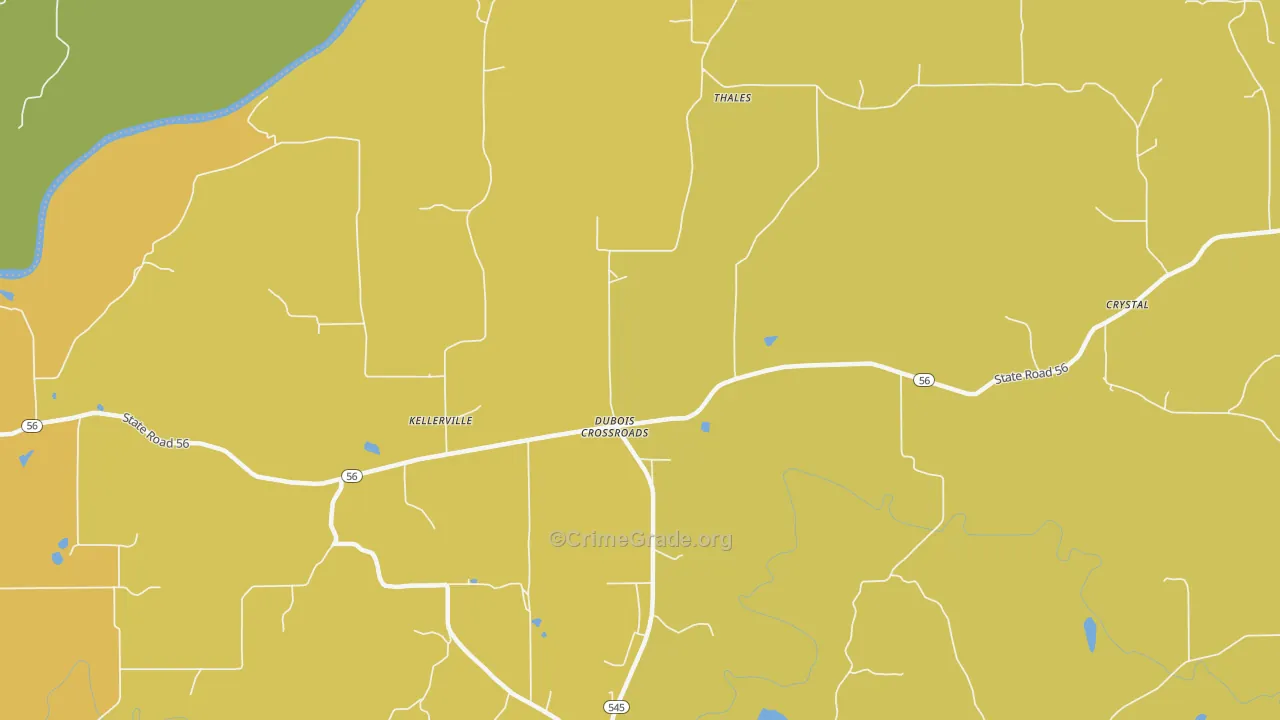 Dubois Crossroads, IN Map of Vandalism Rates