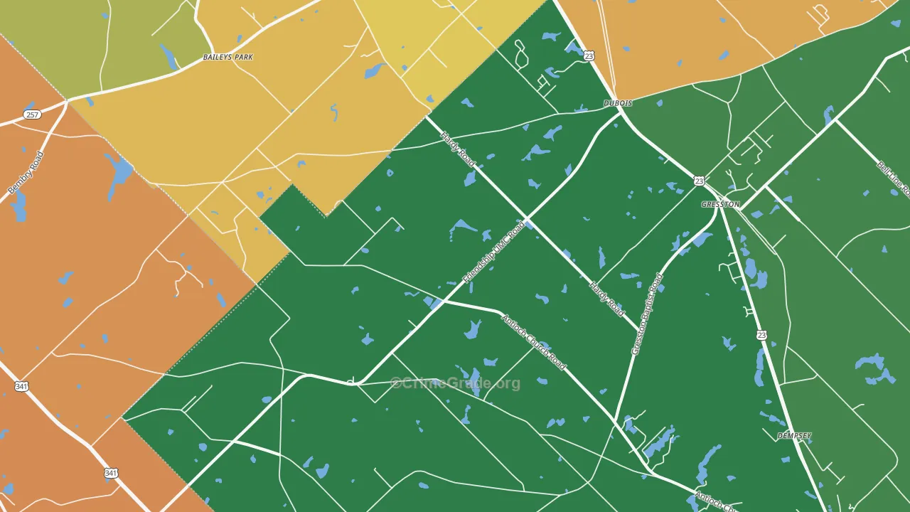Dubois, GA Map of Vandalism Rates