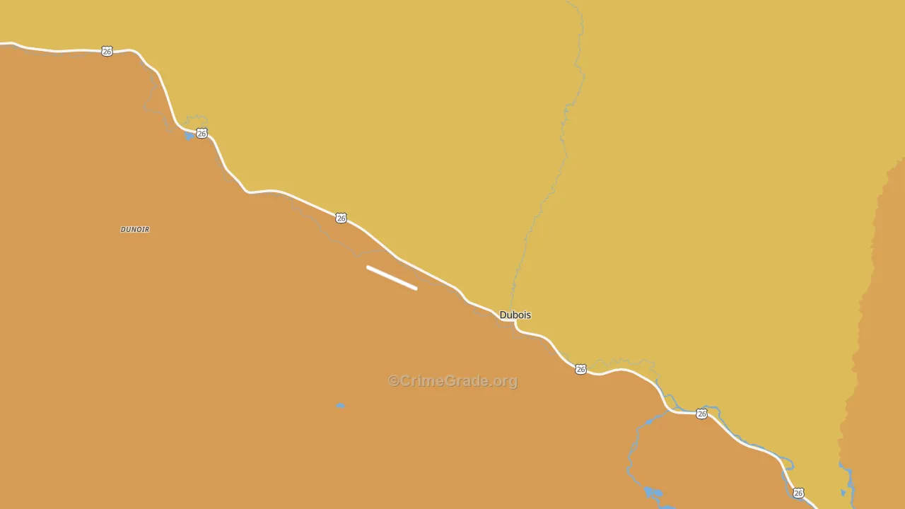 Dubois, WY Map of Vandalism Rates