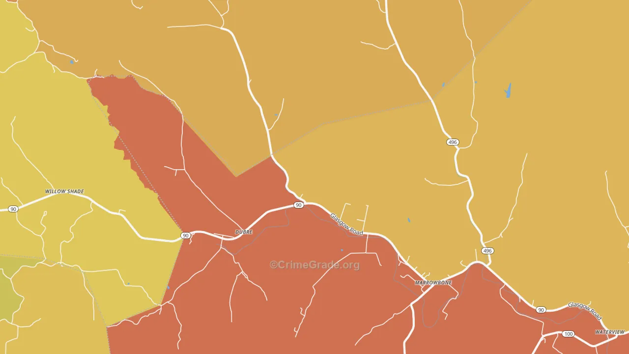 Dubre, KY Map of Vandalism Rates