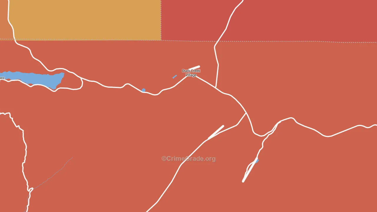 Duck Creek Village, UT Map of Vandalism Rates