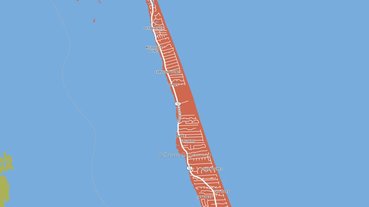 Duck, NC Map of Vandalism Rates