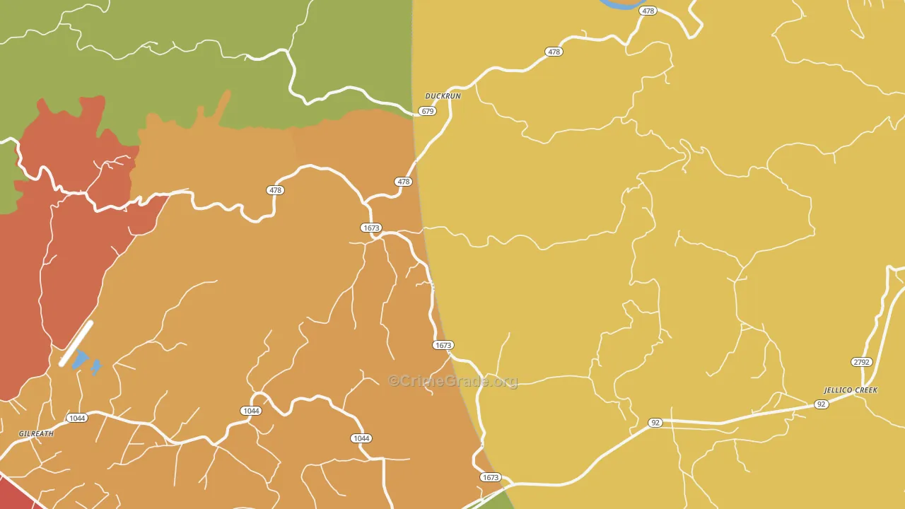 Duckrun, KY Map of Vandalism Rates