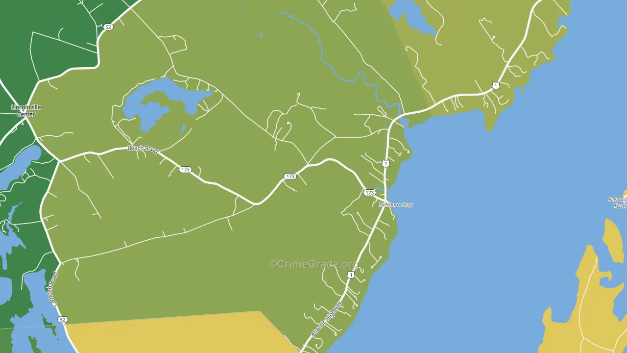 Ducktrap, ME Map of Vandalism Rates