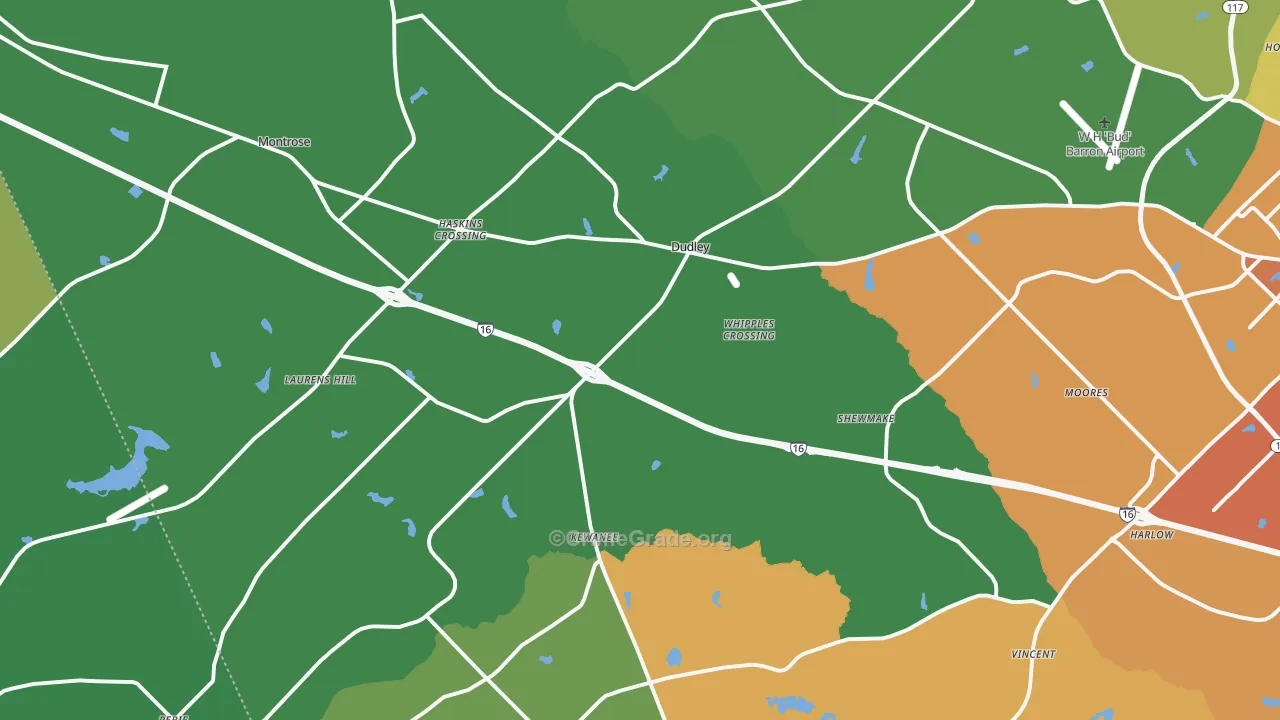 Dudley, GA Map of Vandalism Rates